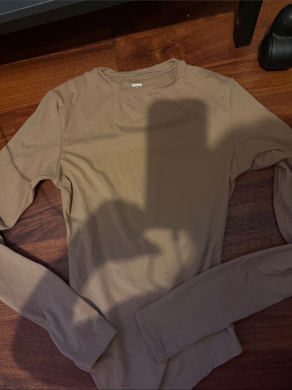 SKIMS Men's Long-Sleeve Crewneck in Taupe